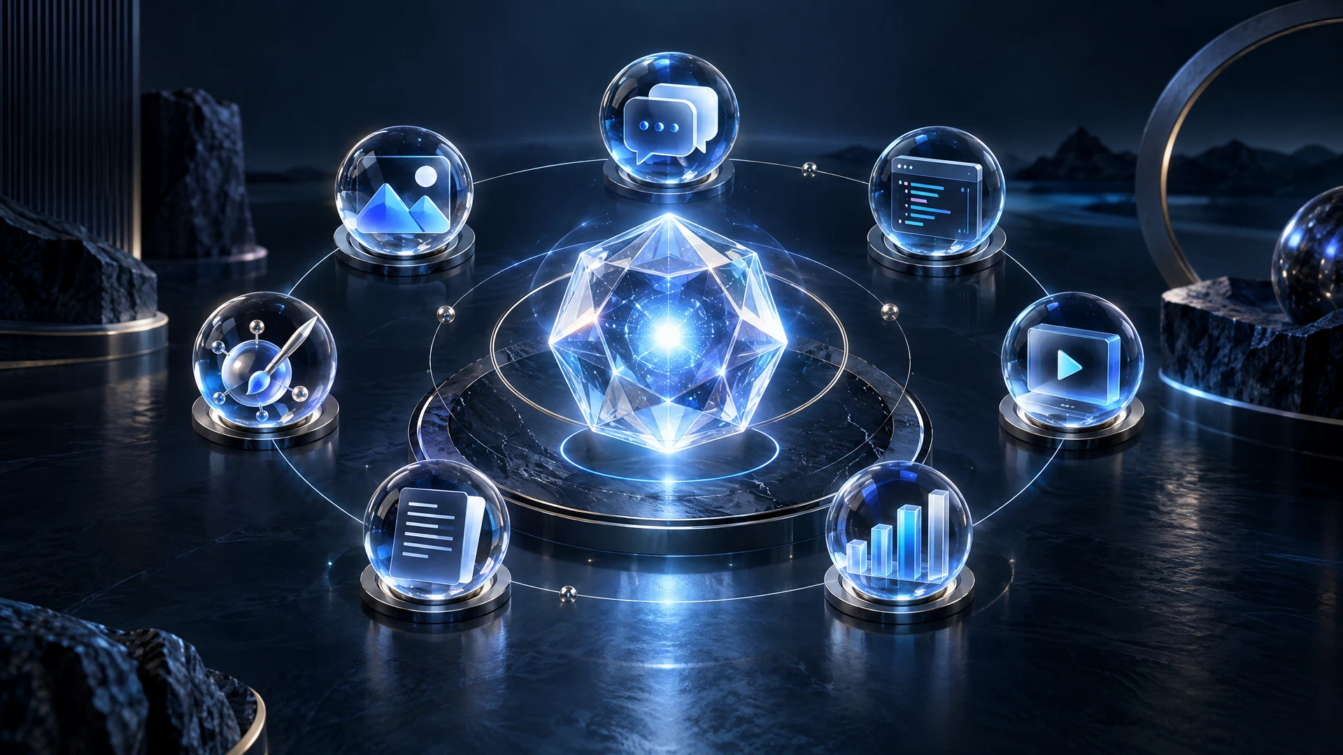Écran présentant plusieurs outils d’intelligence artificielle gratuits pour la recherche, l’étude et la création en 2026